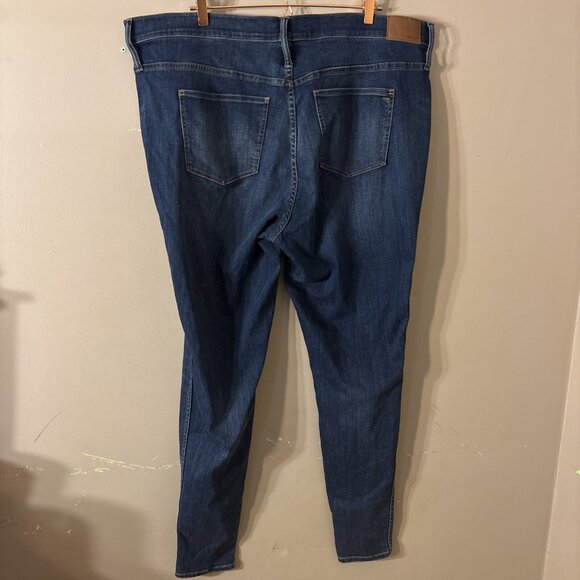 Madewell 10" High Rise Skinny Jeans Dark Wash Zipper Closure Wms Plus Sz 37 Tall - Picture 4 of 11